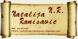 Natalija Ranisavić vizit kartica